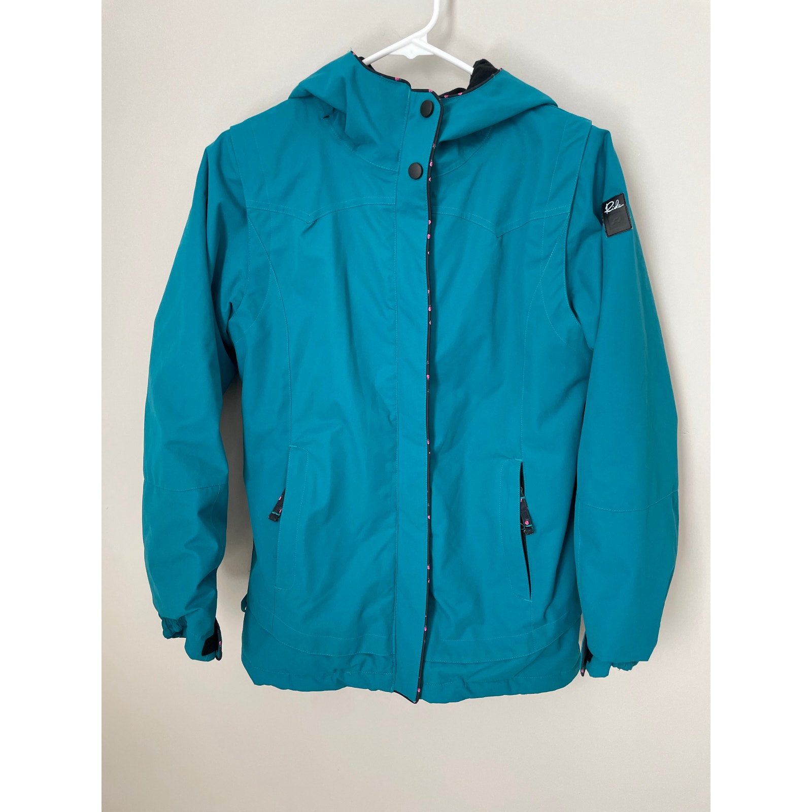 Ride Snowboarding Girls Coat Size Medium 10/12 Teal Warm Winter Skiing Hoodie