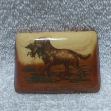 Irish Setter Hunting Dog With Catch Wood Buckle Enamel Cover Excellent Condition