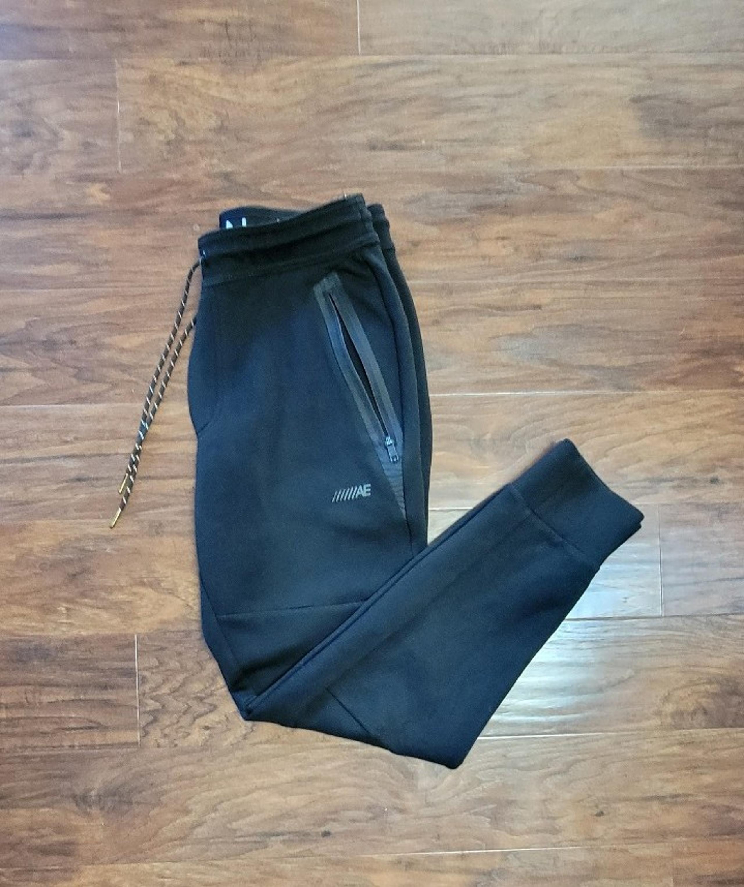 Men's Drawstring Athletic Jogger Sweatpants Black Size Small