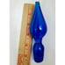 Vintage Cobalt Blue BLENKO Glass Genie Bottle Decanter Ruffle Rim CHIP Stopper