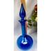 Vintage Cobalt Blue BLENKO Glass Genie Bottle Decanter Ruffle Rim CHIP Stopper