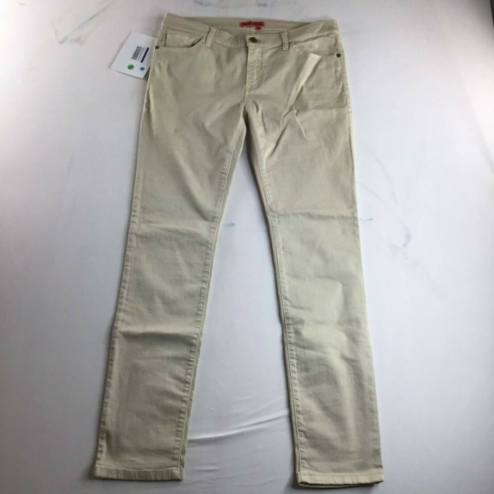 Manila Grace Mens Denim Jeans Ivory Skinny Fit Casual Size 32