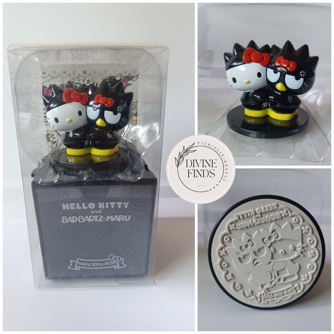 Hello Kitty 40th Anniversary Hello Kitty And BAD Badtz Maru Stamp US SELLER HTF