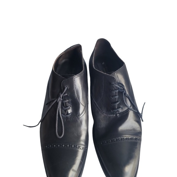 Pre-Owned To Boot New YorjMen's Black Leather Dress Shoes