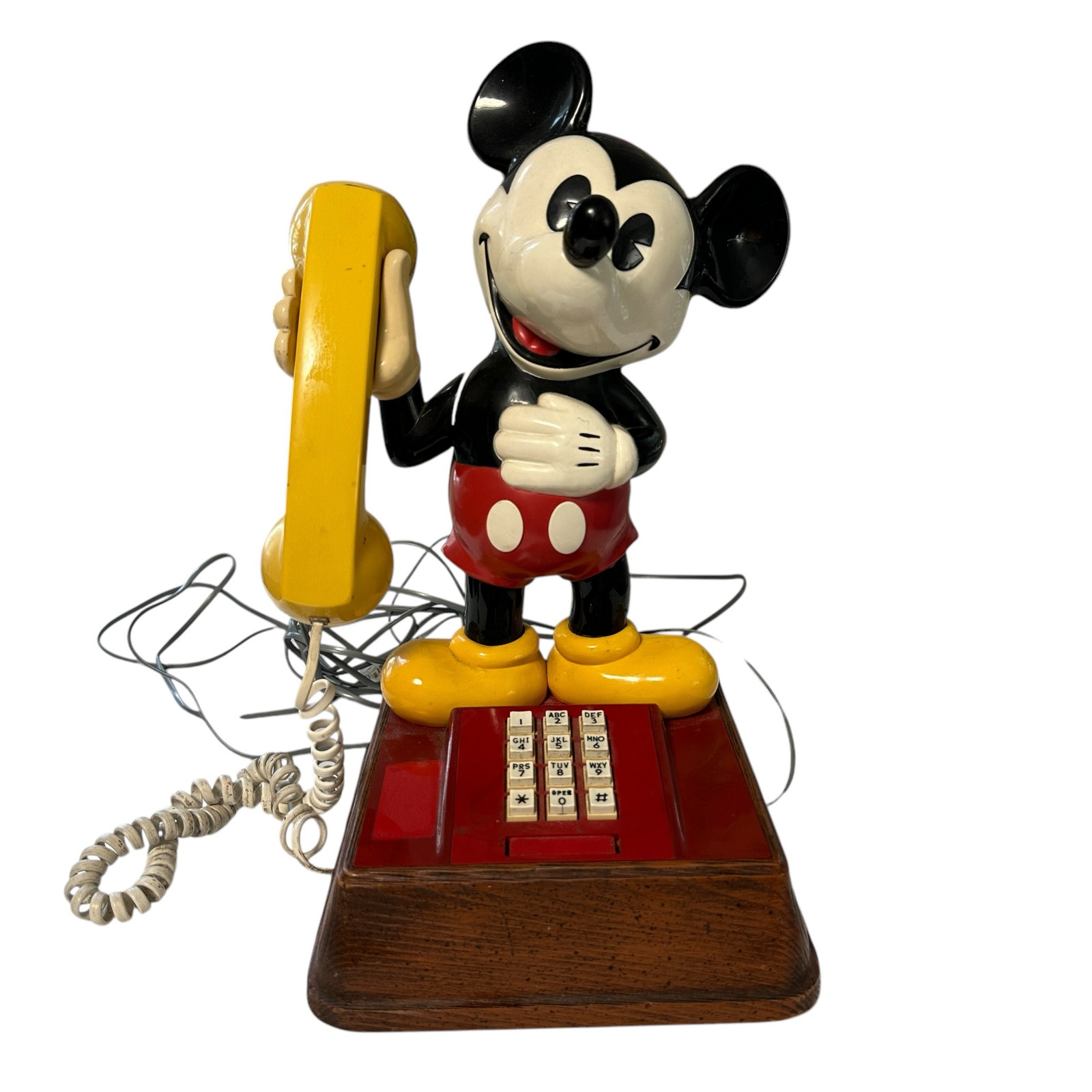 Vintage Disney 1976 Mickey Mouse Telephone Push Button Landline Phone
