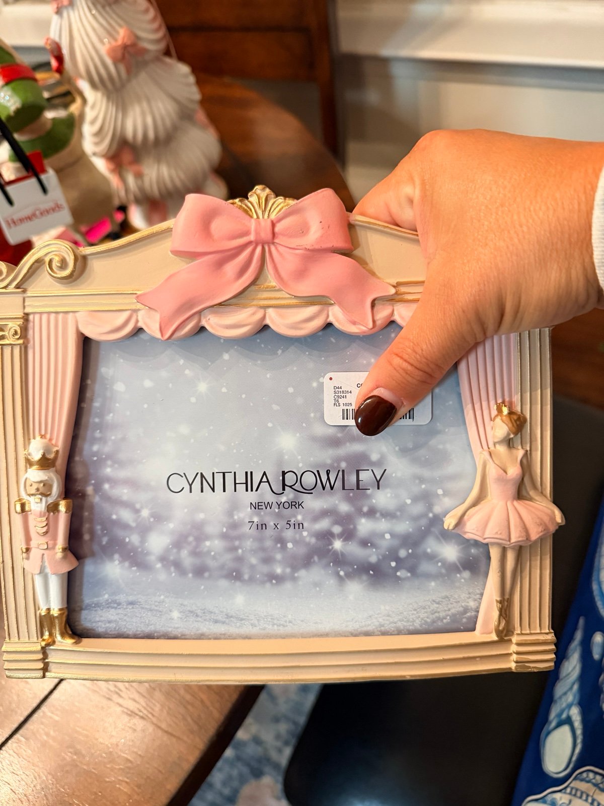 Cynthia rowley pink nutcracker Christmas frame new