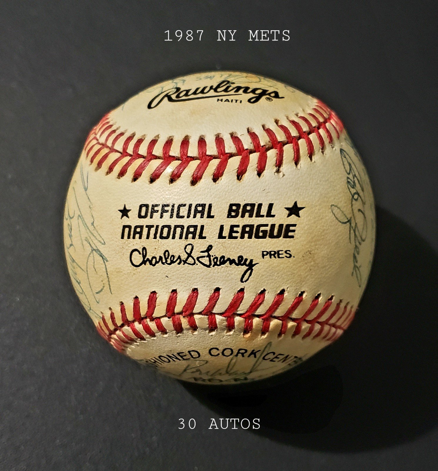 1987 New York Mets Signed Baseball Team Autograph 30 Signatures Gary Carter