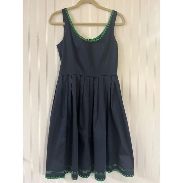 Corey Lynn Calter dress navy w/green accent sz 8 NWT