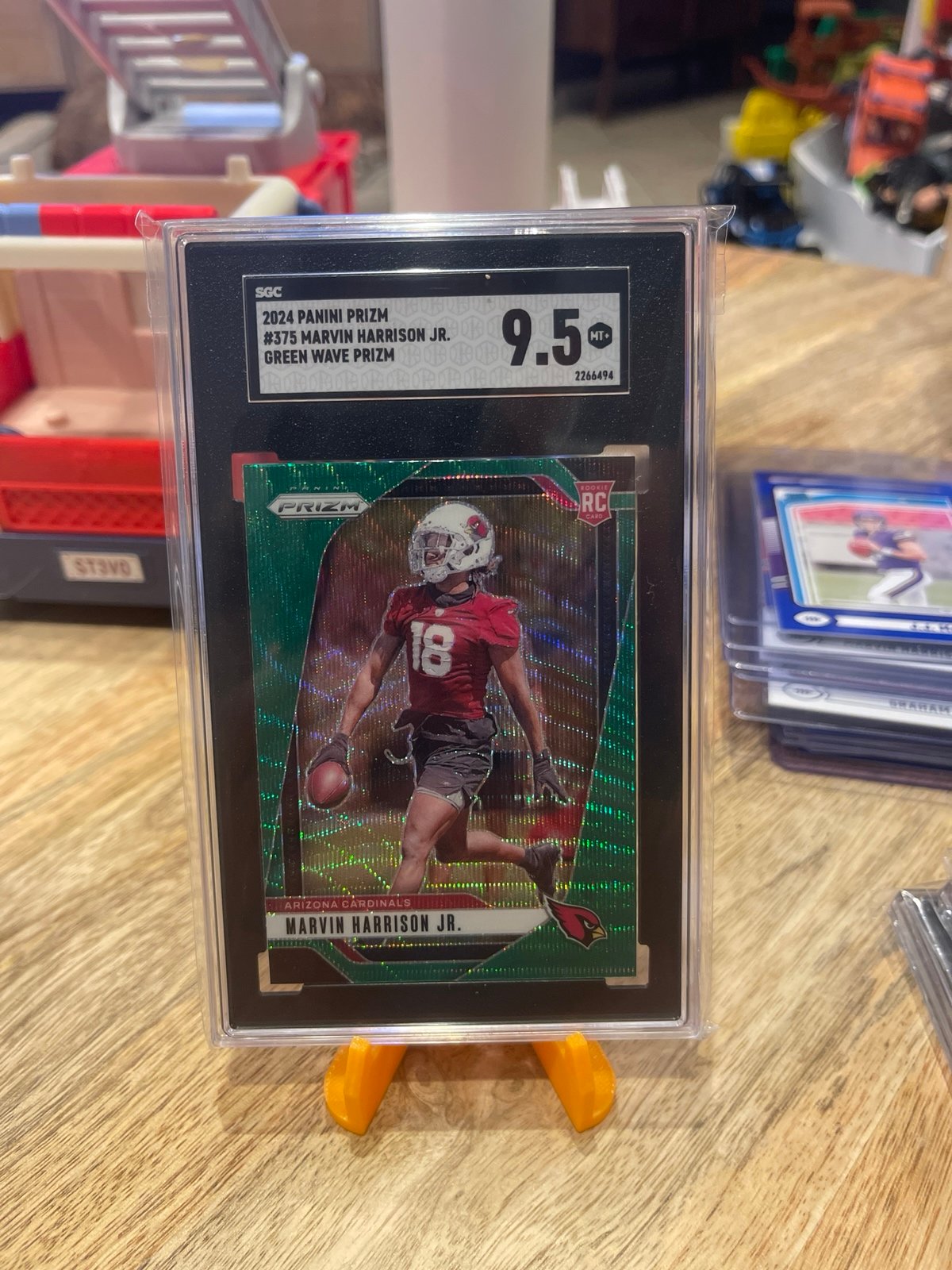 2024 Panini Prizm Football #375 Marvin Harrison Jr. Green Wave Prizm SGC 9.5