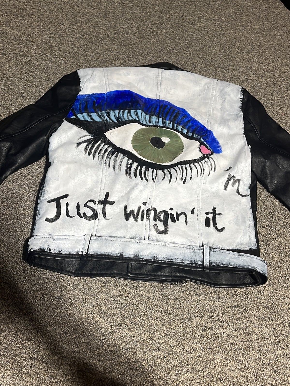 Handpainted leather jacket
