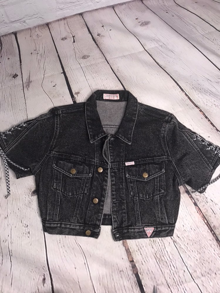 Vintage guess shoet sleeve denim jacket