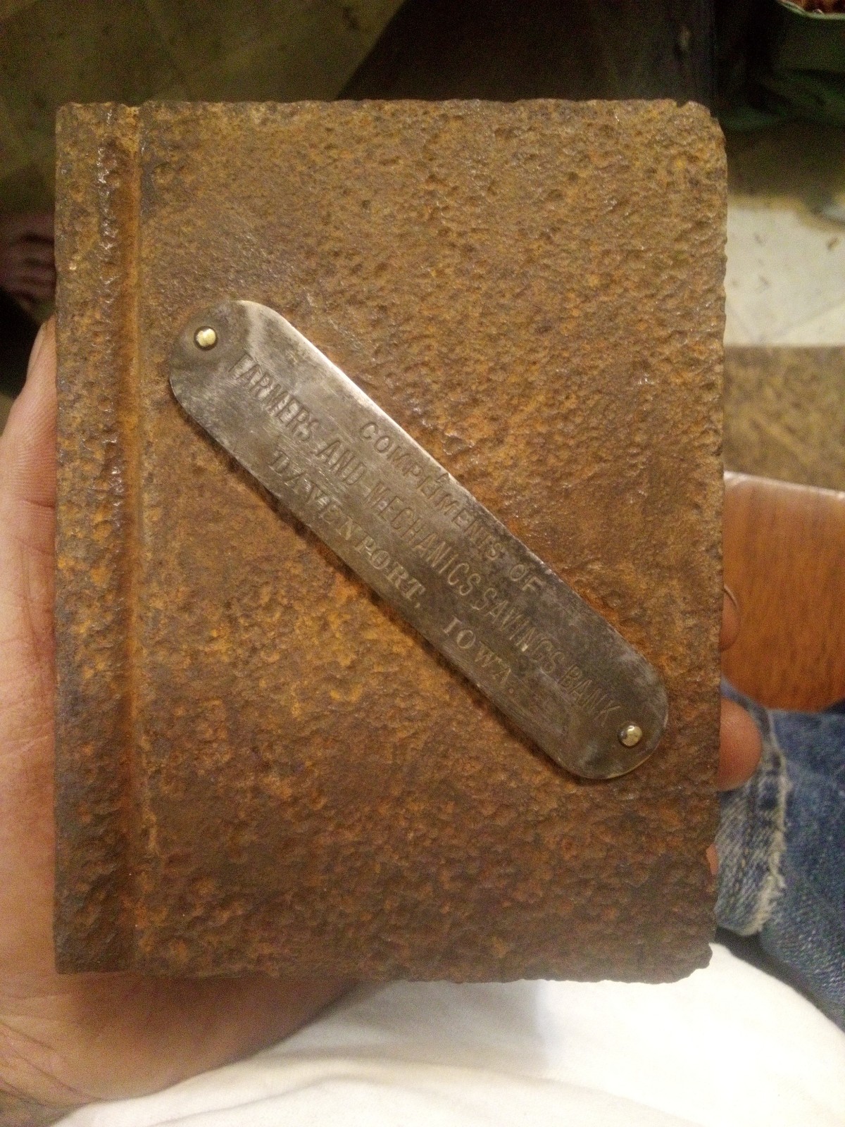 Rare 1900s metal Bank no key