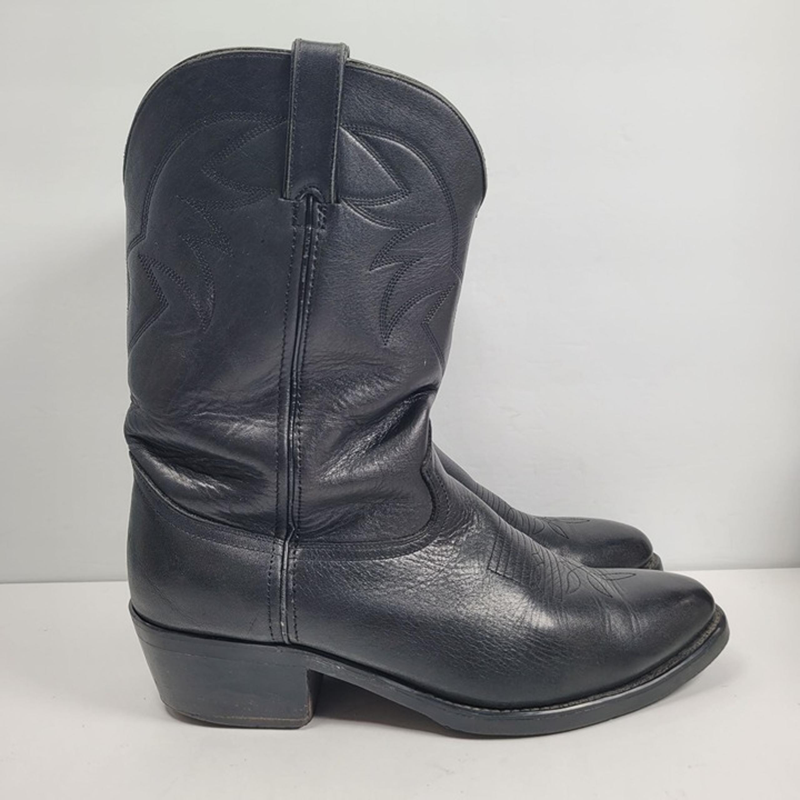 Vintage Durango TR760 Men's Black Leather Cowboy Boots US Size 12EE
