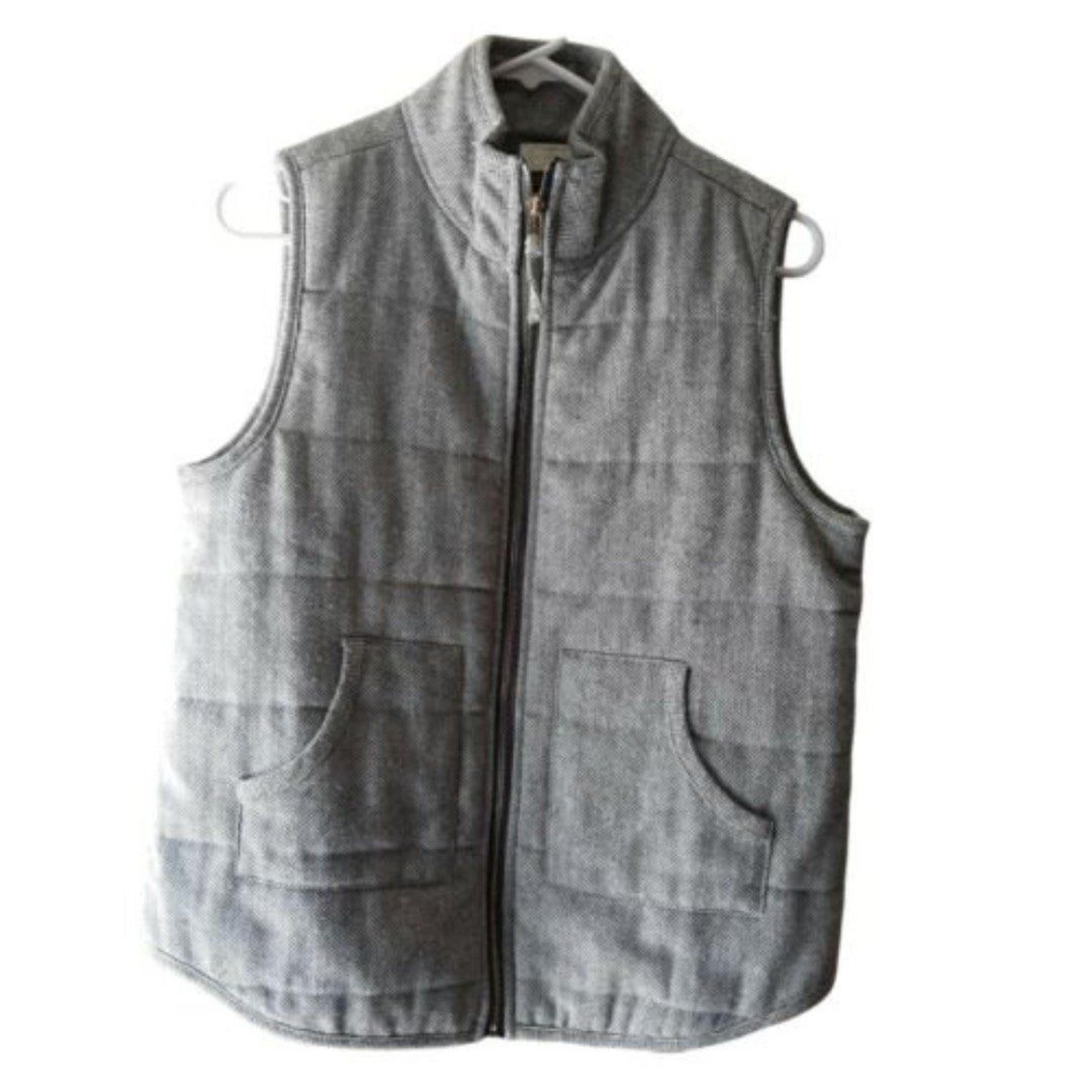 Mudpie Womens Size Medium Brodie Herringbone Vest Gray