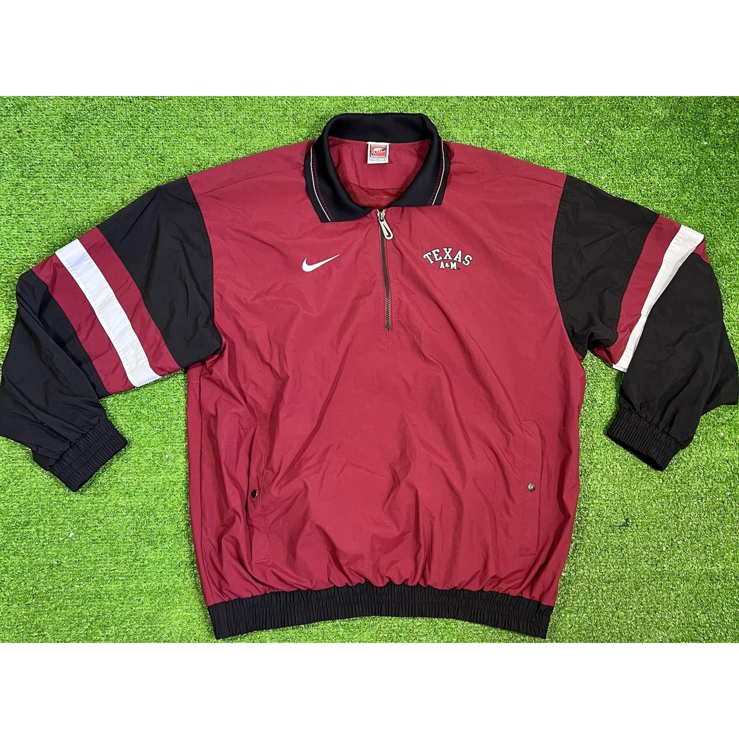 Vintage Texas A&M Nike Pullover LG Aggie Football 90s Nike 1/4 Zip Block T Mint