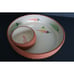 Vtg Southwestern painted red clay chili pepper themed chip & dip serving bowl