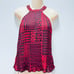 NWT Hawaii's Finest Red Black Pleated Halter Top sz XS NEW