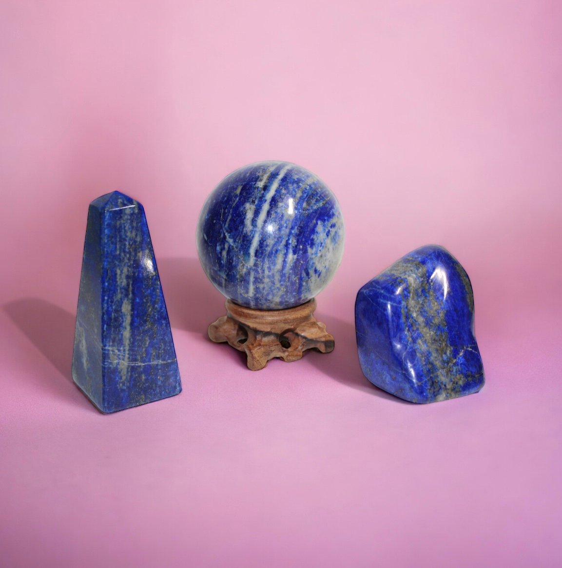 Lapis Lazuli Crystal Set (Sphere, Tower, Freeform)