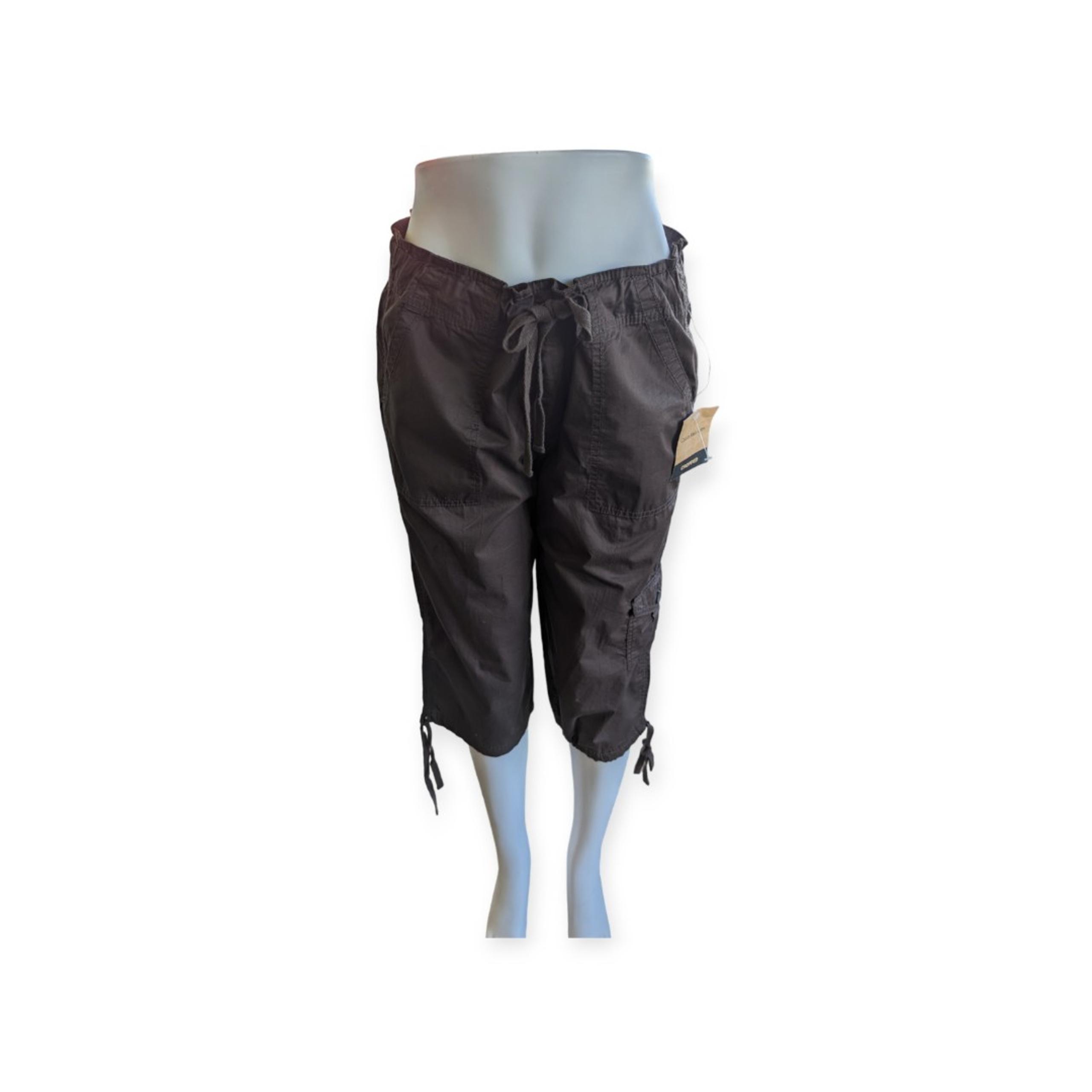 Calvin Klein Pants Womens 12 Brown Tie On Waist Pull On Capri Cargo Bottoms