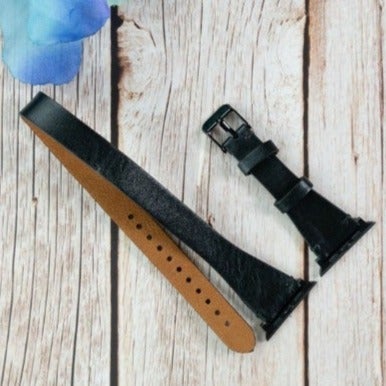 Fitbit Versa 1-2 Black Leather Strap