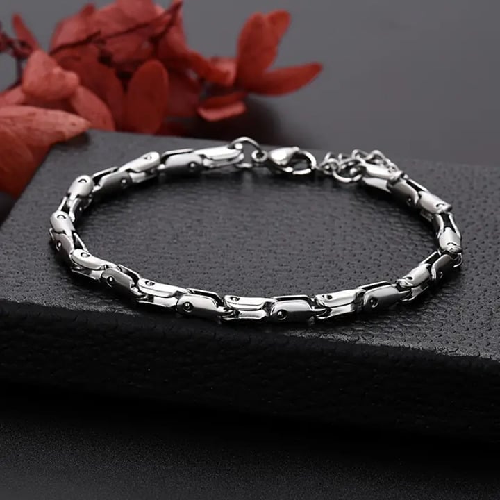8" Mens 14K White Gold Chain Link Style Bracelet 14 Karat Silver Jewelry NEW
