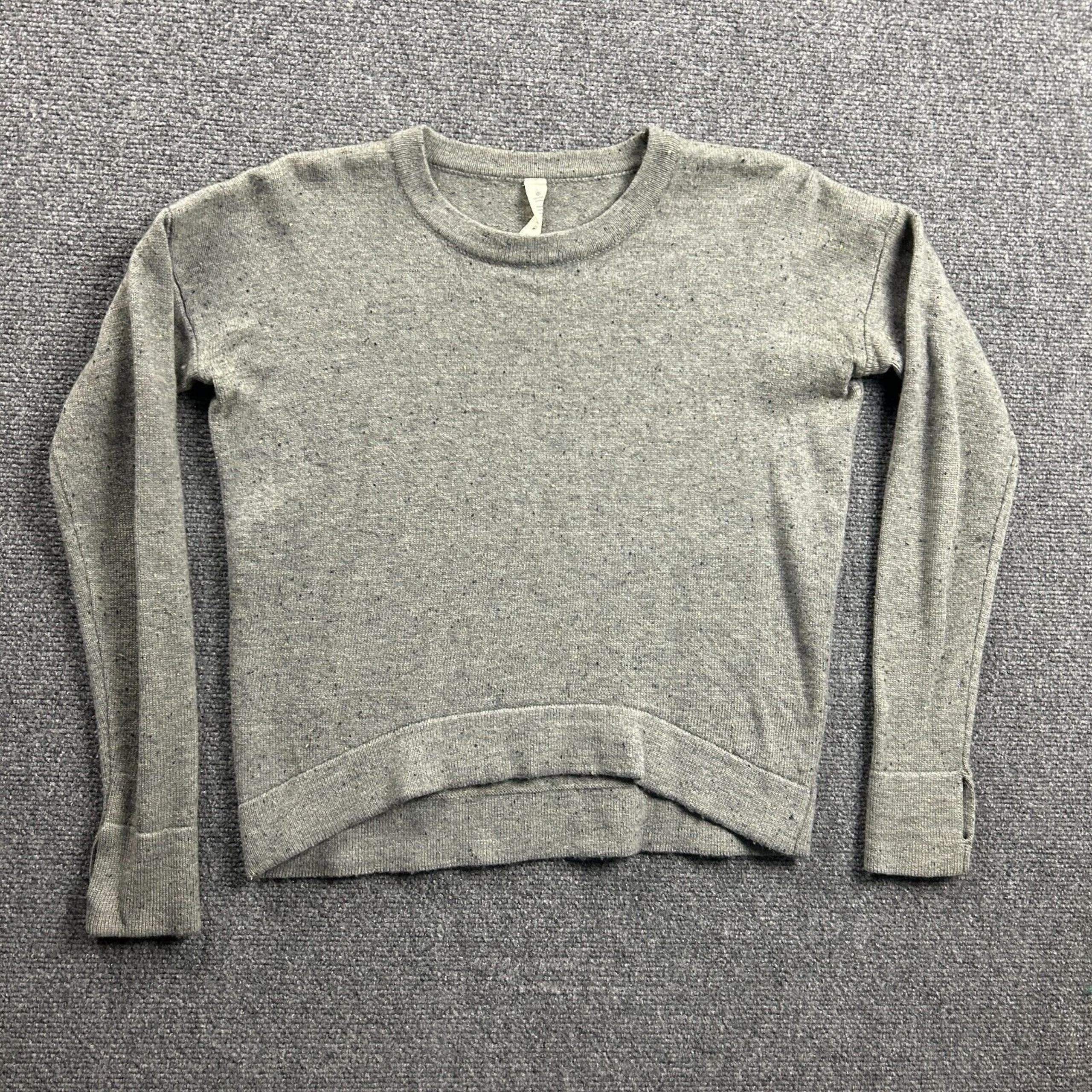 Lululemon Sweater Womens 4 Gray Knit Crew Neck Merino Wool Adults
