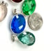 5 Pcs. Sterling Silver Crystal Pendents