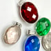 5 Pcs. Sterling Silver Crystal Pendents