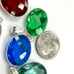5 Pcs. Sterling Silver Crystal Pendents