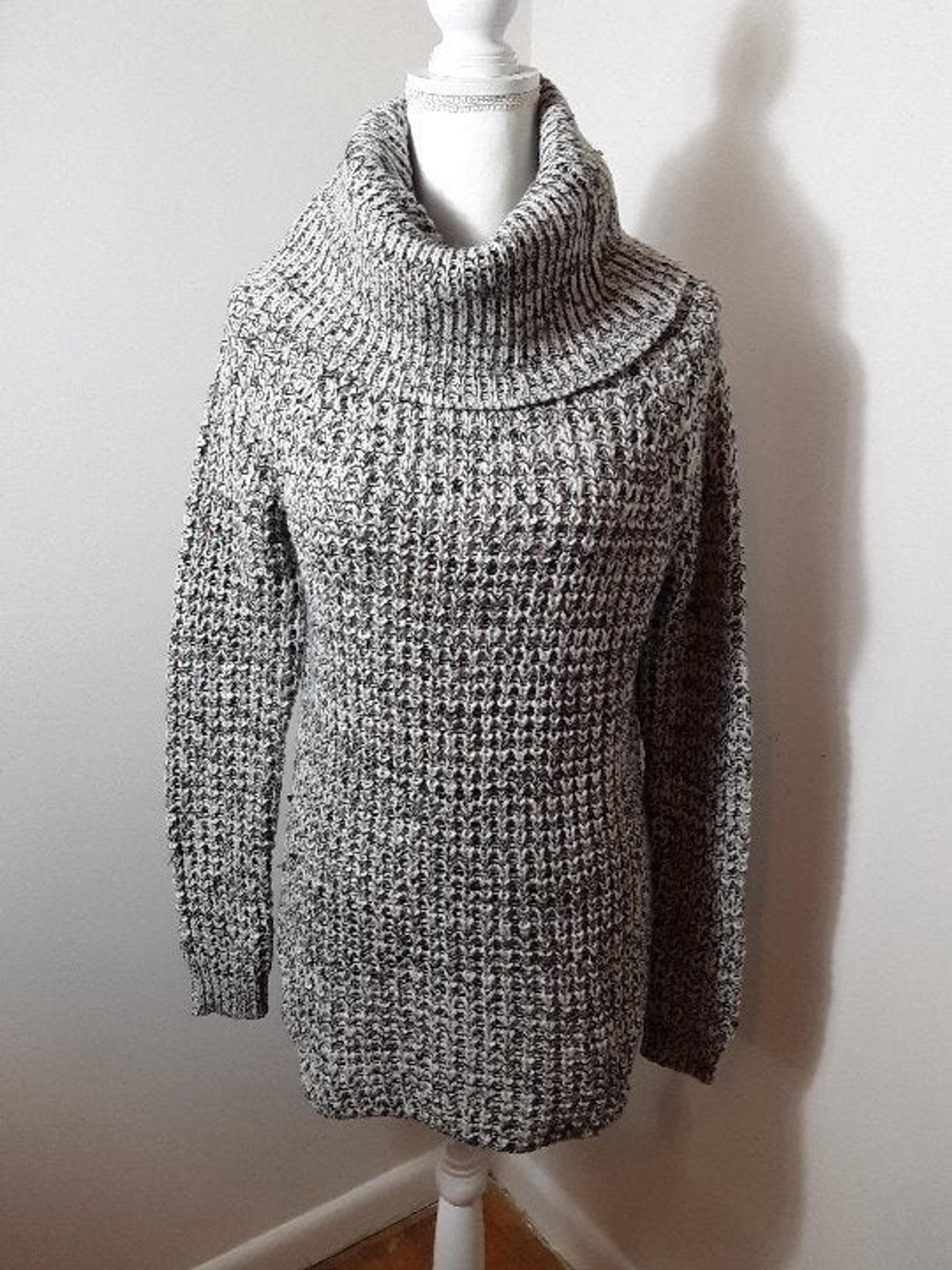 POOF! Tweed Cowl Neck Sweater Size L