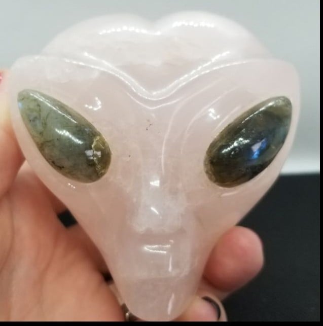4 Rose Quartz Star Being with Labradorite Eyes