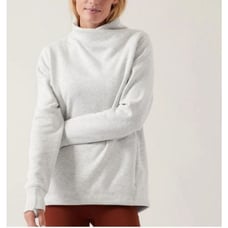 Athleta Cozy Karma Twist Neck Sweatshirt Size S Grey