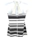 Lululemon Scoop Me Up Black White Stripe Tank II Tank Top w/Bra Cups Size 8