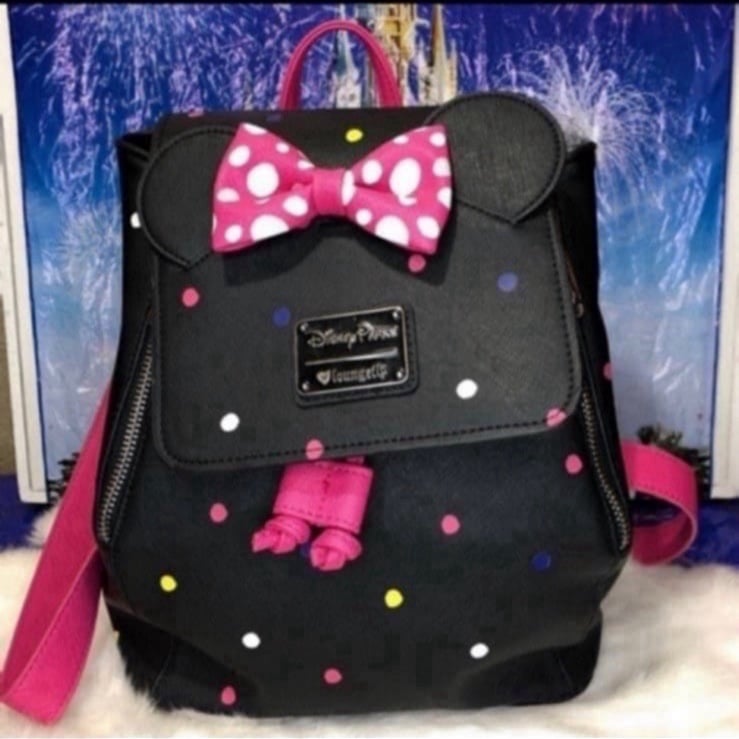 Disney parks rock the dots minnie mouse loungefly mini backpack