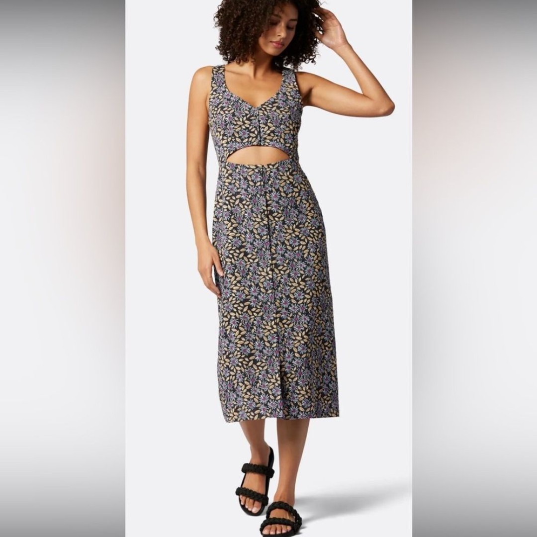 Joie Midi Dress Paige Gray Lilac Multi Print Size Small NWT