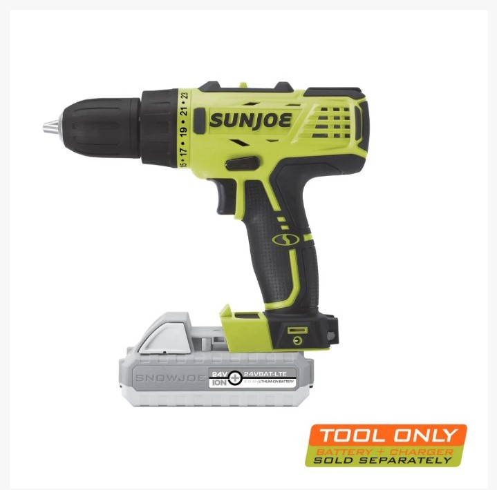 Sun Joe 24-Volt iON+ Cordless Drill Driver (Tool Only)