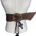 Brown Jeans Belt Women Studded Suede Studded Rodeo Western Cowgirl Large Gold