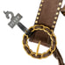 Brown Jeans Belt Women Studded Suede Studded Rodeo Western Cowgirl Large Gold