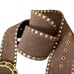Brown Jeans Belt Women Studded Suede Studded Rodeo Western Cowgirl Large Gold