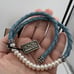 Honora Pearl Necklace New Sterling Silver Braided Blue Leather Freshwater Pearls