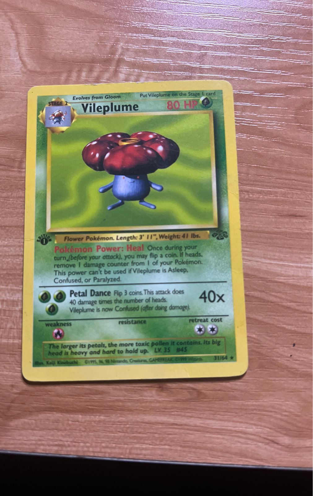 1st edition vileplume pokemon card