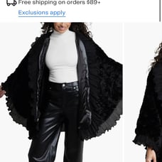 SAACHI Faux Fur Ruffled Cape