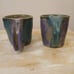 Signed Stonewear Pottery Glazed Coffe Mugs x2