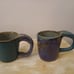 Signed Stonewear Pottery Glazed Coffe Mugs x2