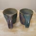 Signed Stonewear Pottery Glazed Coffe Mugs x2