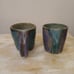 Signed Stonewear Pottery Glazed Coffe Mugs x2