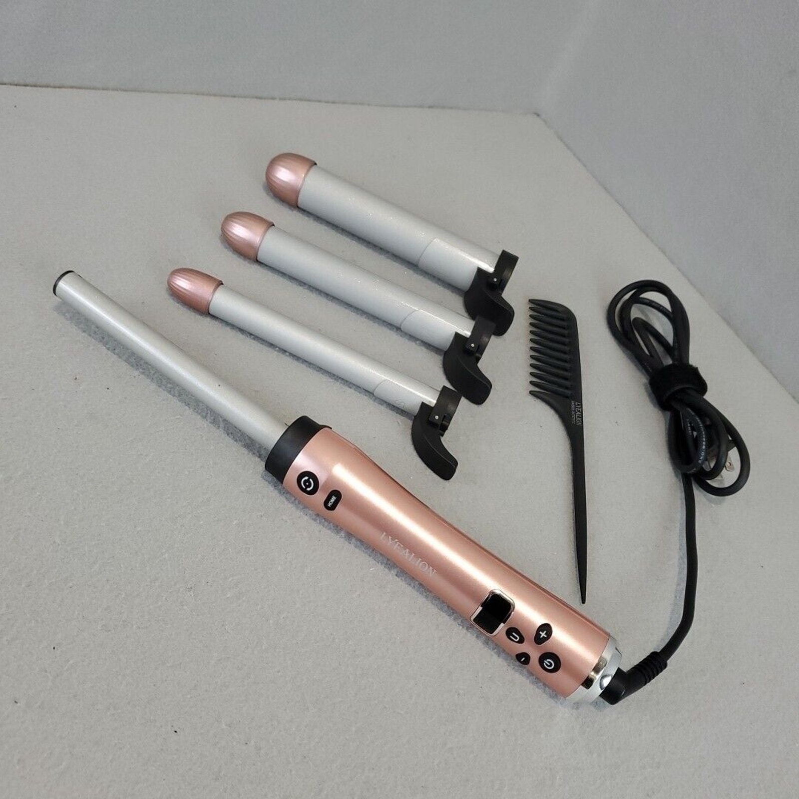 Lyealion SW01 Pink Gray Electric Coated 3-In-1 Automatic Hair Curling Iron
