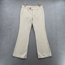 7 For all Mankind Pants Adult Size 28X30 White Flare Pinstripe Made in USA Women