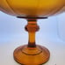 Vintage 1960s Glass Compote in Amber Glass