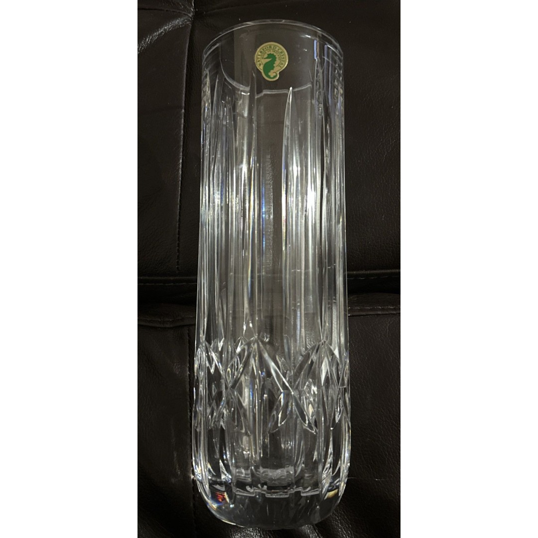 WATERFORD Crystal LISMORE 12 H Vase With LABEL SIGNED IRELAND
